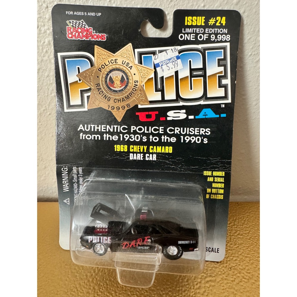 1998 Racing Champions Police‎ USA 1968 Chevy Camaro DARE Car #24 Limited Edition